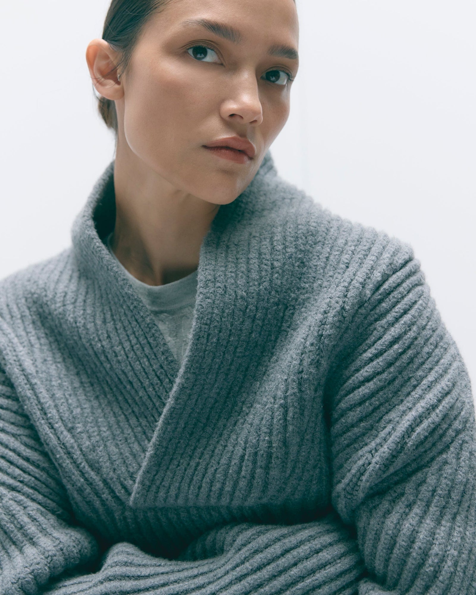Charlotte | Campbell Shawl-Collar Sweater in Size Small