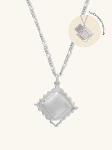 Ravioli Necklace | Silver Rhodium Plated Brass