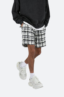 Raw Edge Shorts | Black/White