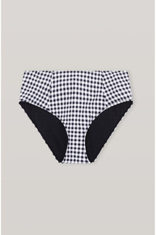 Recycled Check Highrise Bikini Briefs | Black