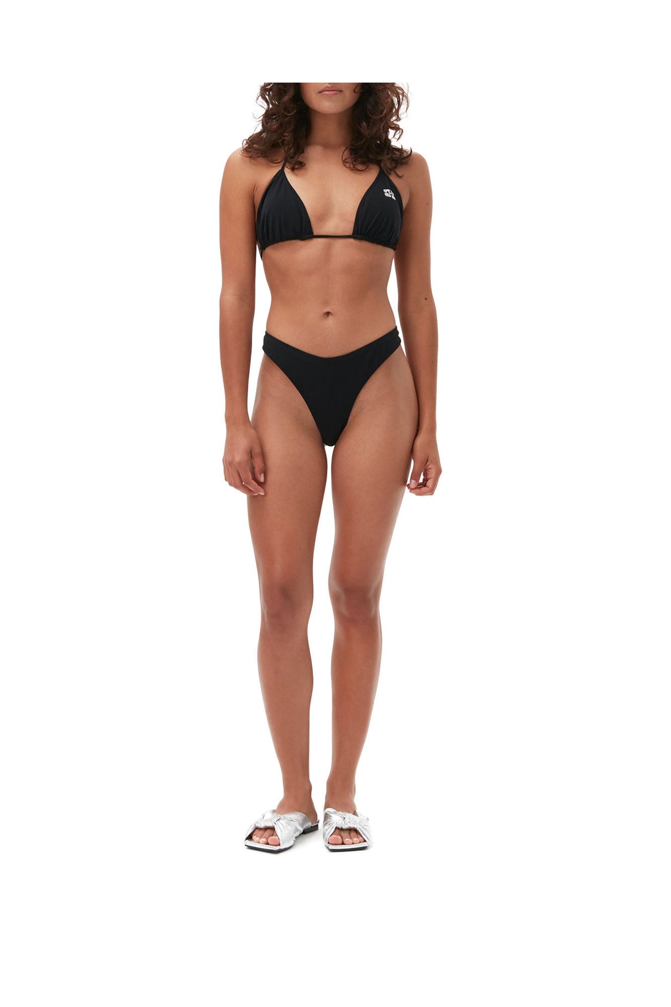 Recycled Matte Lowrise Wave Bikini Briefs | Black