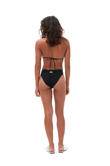 Recycled Matte Lowrise Wave Bikini Briefs | Black