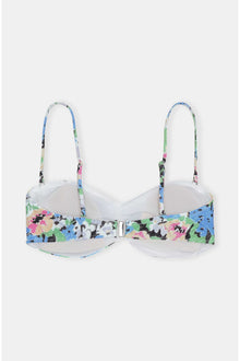 Recycled Printed Recycled Printed Gathered Bandeau Bikini Top | Floral Azure Blue