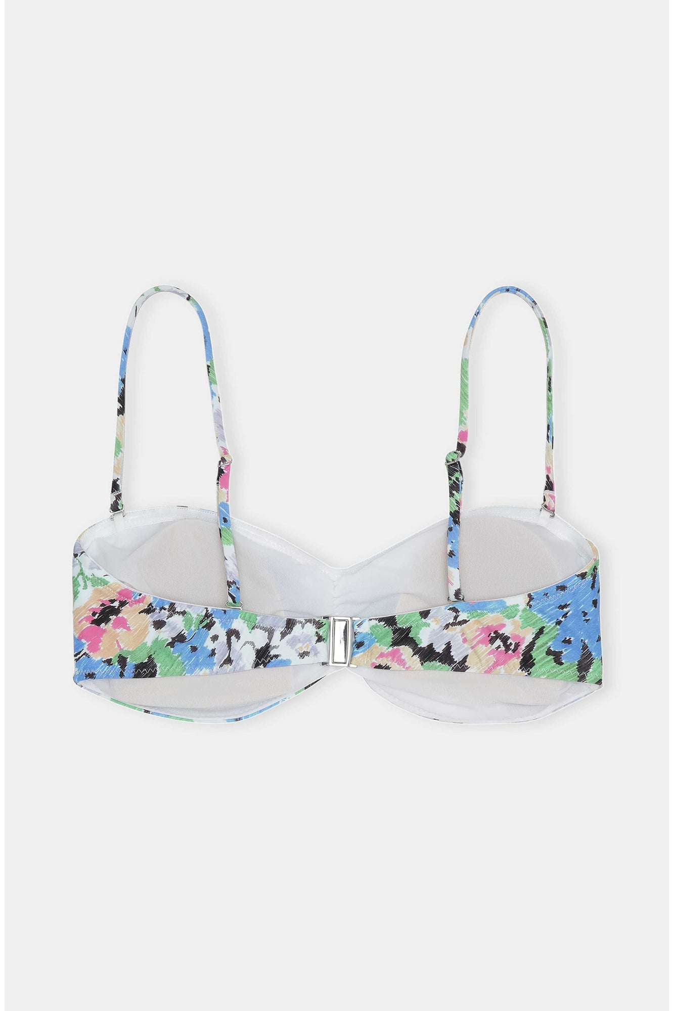 Recycled Printed Recycled Printed Gathered Bandeau Bikini Top | Floral Azure Blue