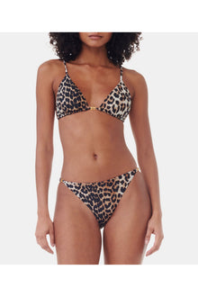 Recycled Printed String Bikini Top | Leopard