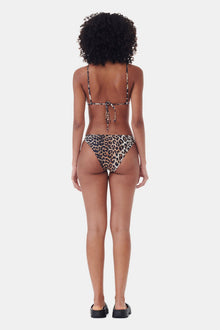 Recycled Printed String Bikini Top | Leopard