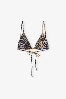 Recycled Printed String Bikini Top | Leopard