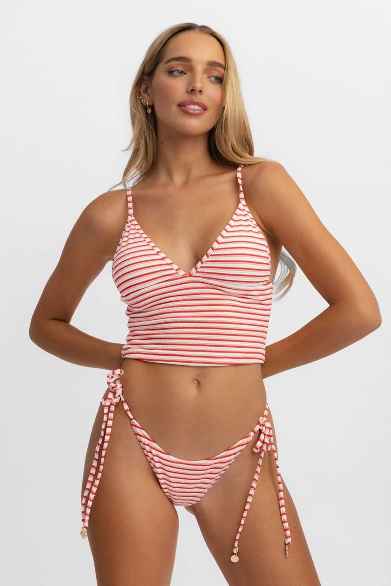 Women | Holly Tankini Top | Red Flush Jacquard