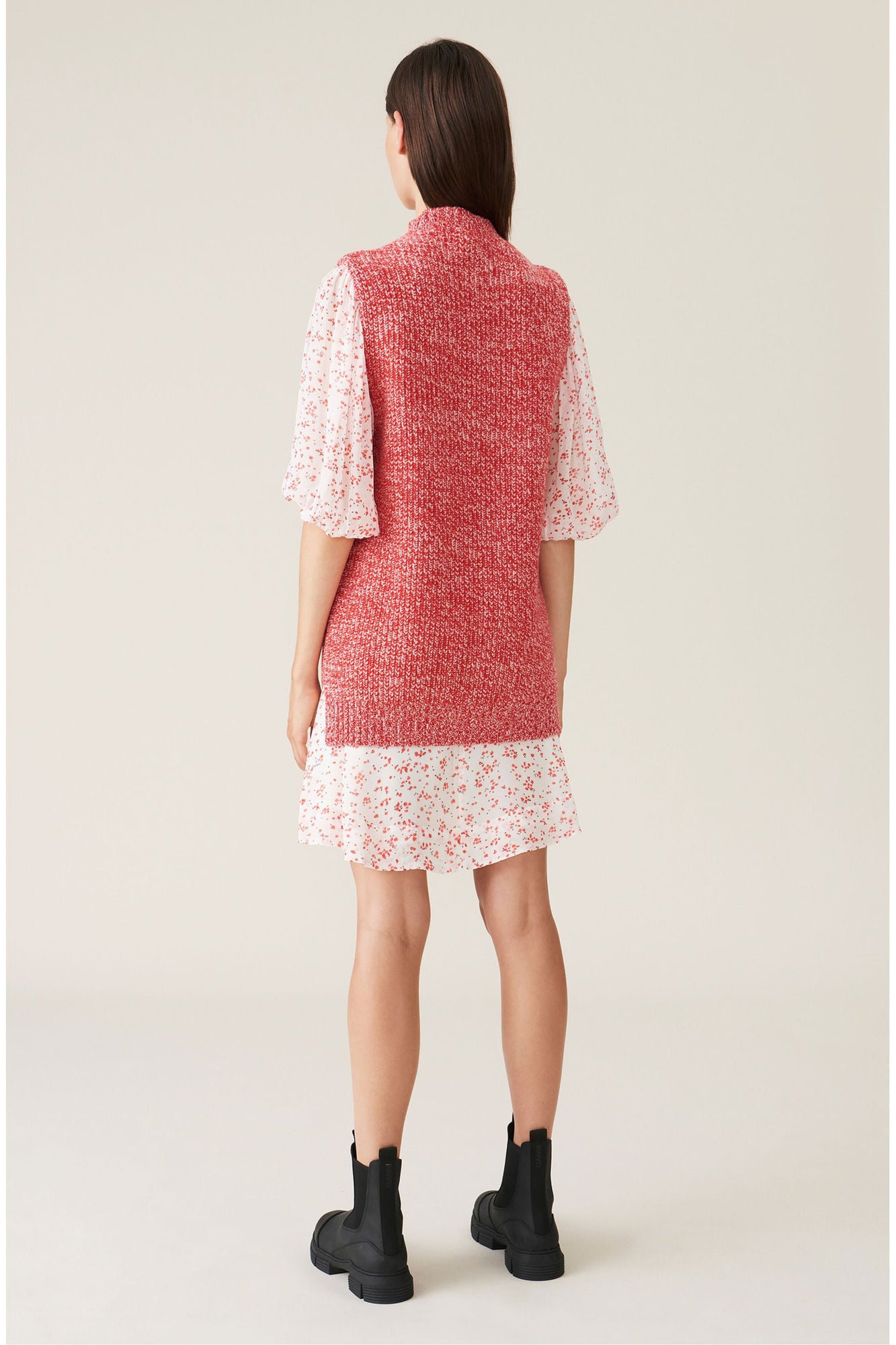 Red Cashmere Knit Vest | Flame Scarlet