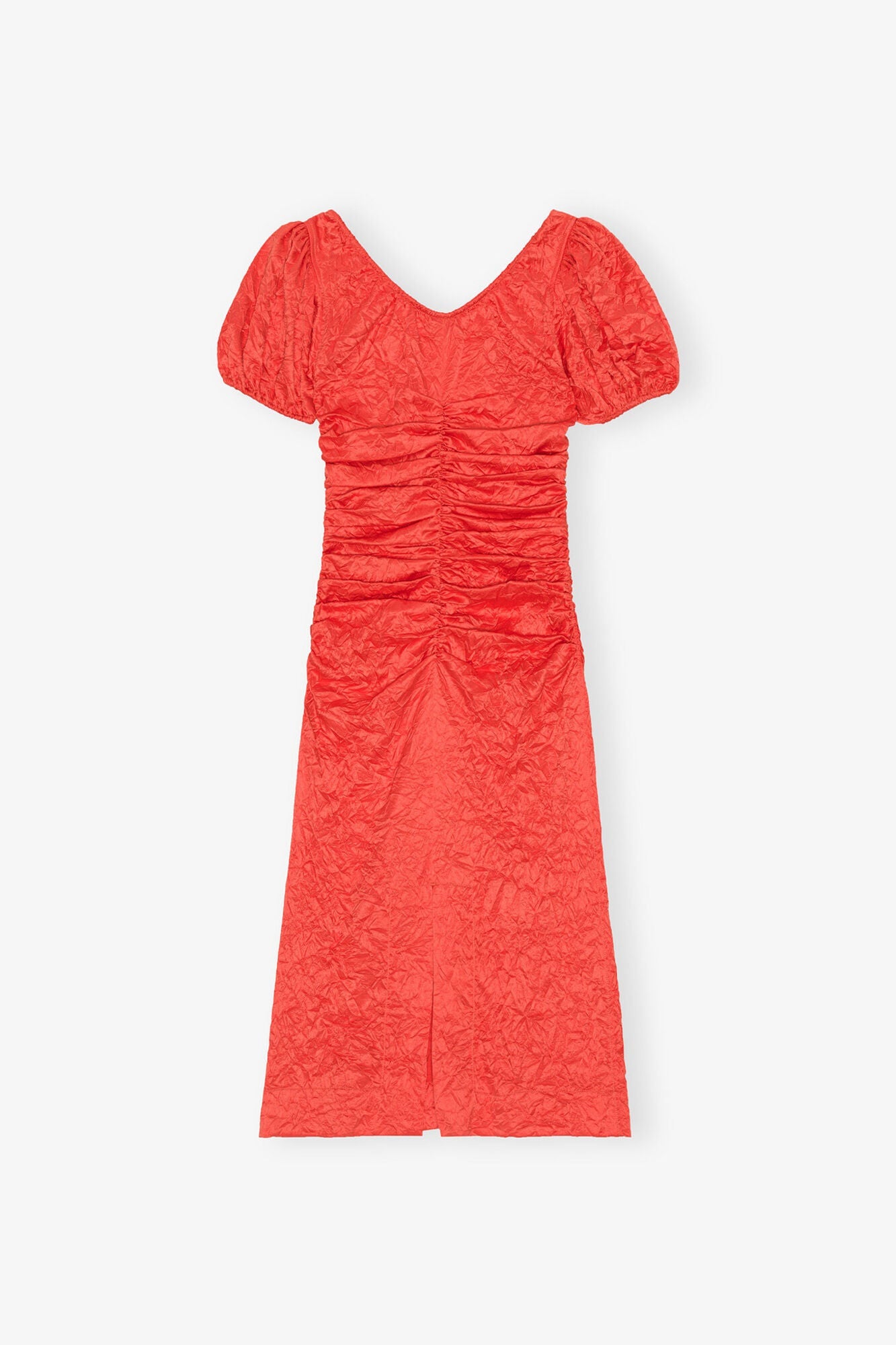 Red Crinkled Satin Midi Dress | Grenadine