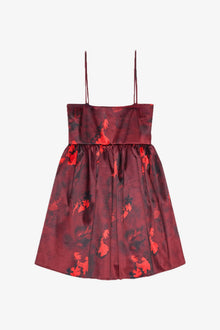 Red Floral Print Satin Strap Mini Dress | Winery