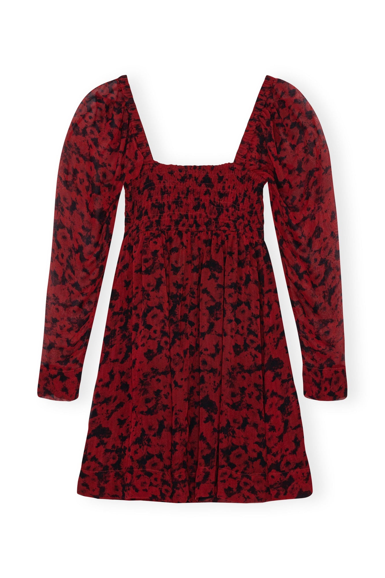 Red Printed Georgette Mini Dress | Syrah