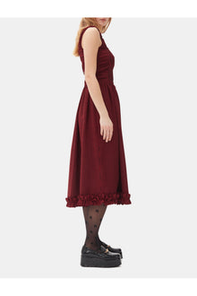 Red Sheer Midi Strap Smock Dress | Winery