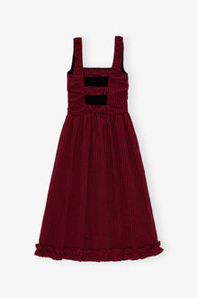 Red Sheer Midi Strap Smock Dress | Winery
