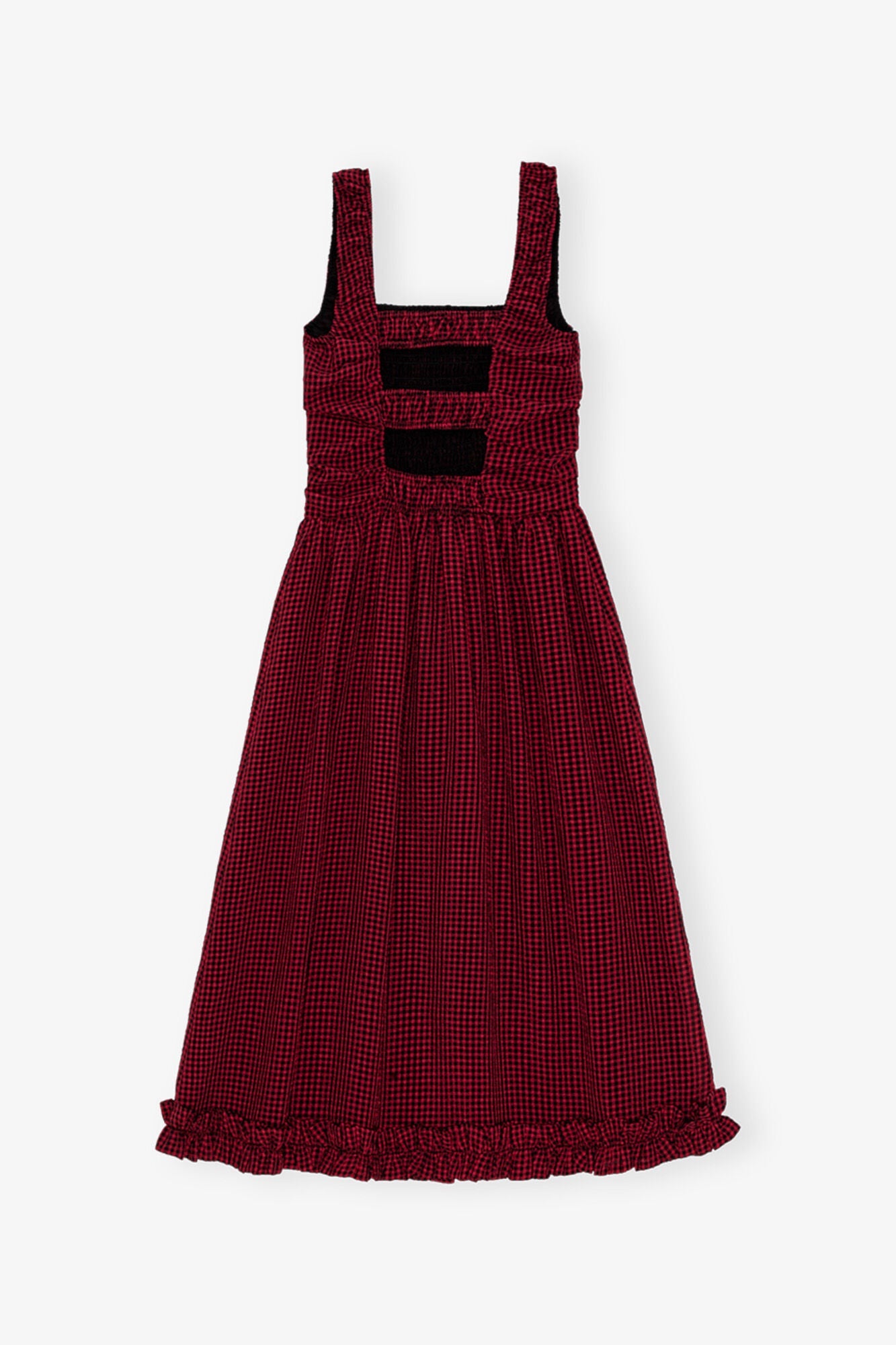 Red Sheer Midi Strap Smock Dress | Winery