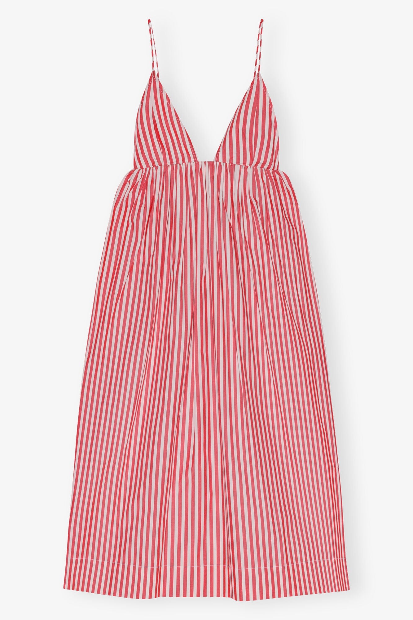 Red Stripe Cotton Strap Midi Dress | Barbados Cherry