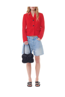 Red Twill Suiting Fitted Blazer | Barbados Cherry