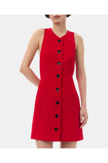 Red Twill Suiting Mini Dress | Barbados Cherry