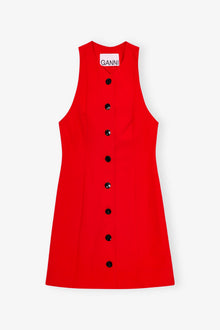 Red Twill Suiting Mini Dress | Barbados Cherry
