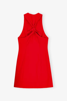Red Twill Suiting Mini Dress | Barbados Cherry