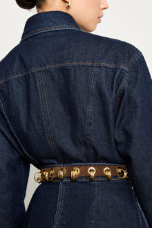 Revenge Belt | Chocolate Suede & 24K Gold