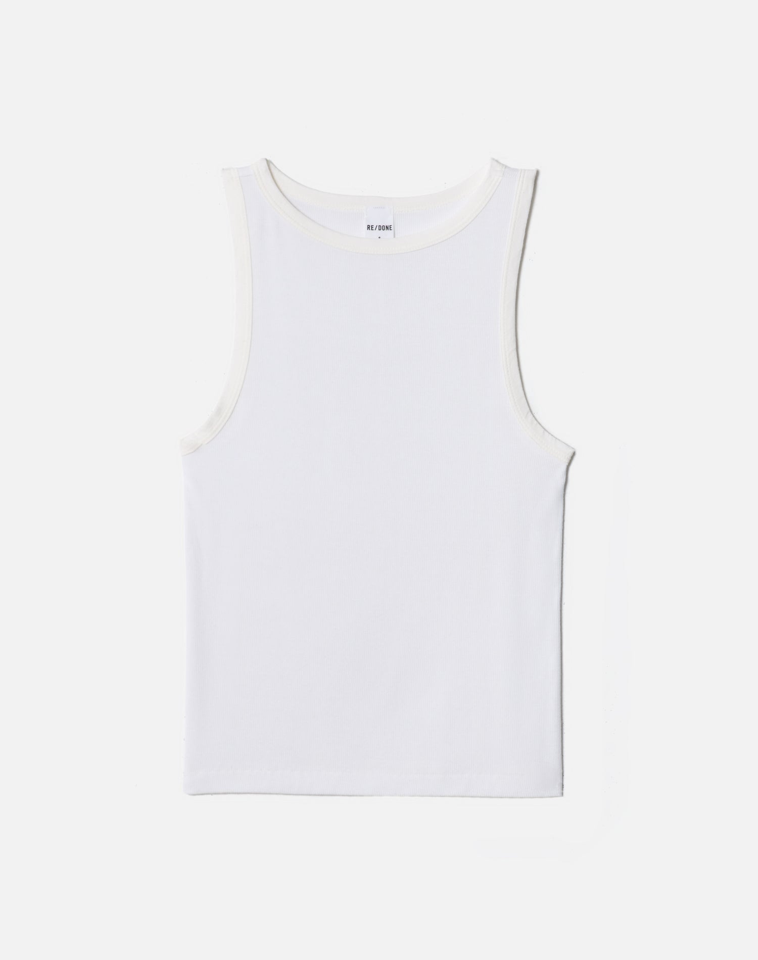 Womens | Ribbed High Neck Tank | Off White
