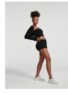 Ribbed Knit Shrug | Black