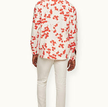 Ridley Blossom Print Relaxed Fit Resort Placket Overhead Shirt Plum Colour | Red