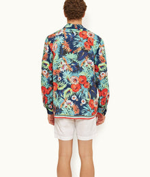 Ridley Linen Multi Anemone Relaxed Fit Overhead Shirt | Multicolour