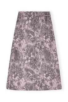 Rippled Jacquard Long Slit Skirt | Black Lotus