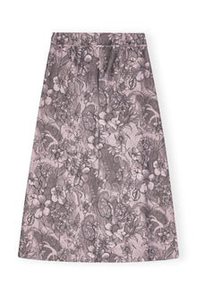 Rippled Jacquard Long Slit Skirt | Black Lotus