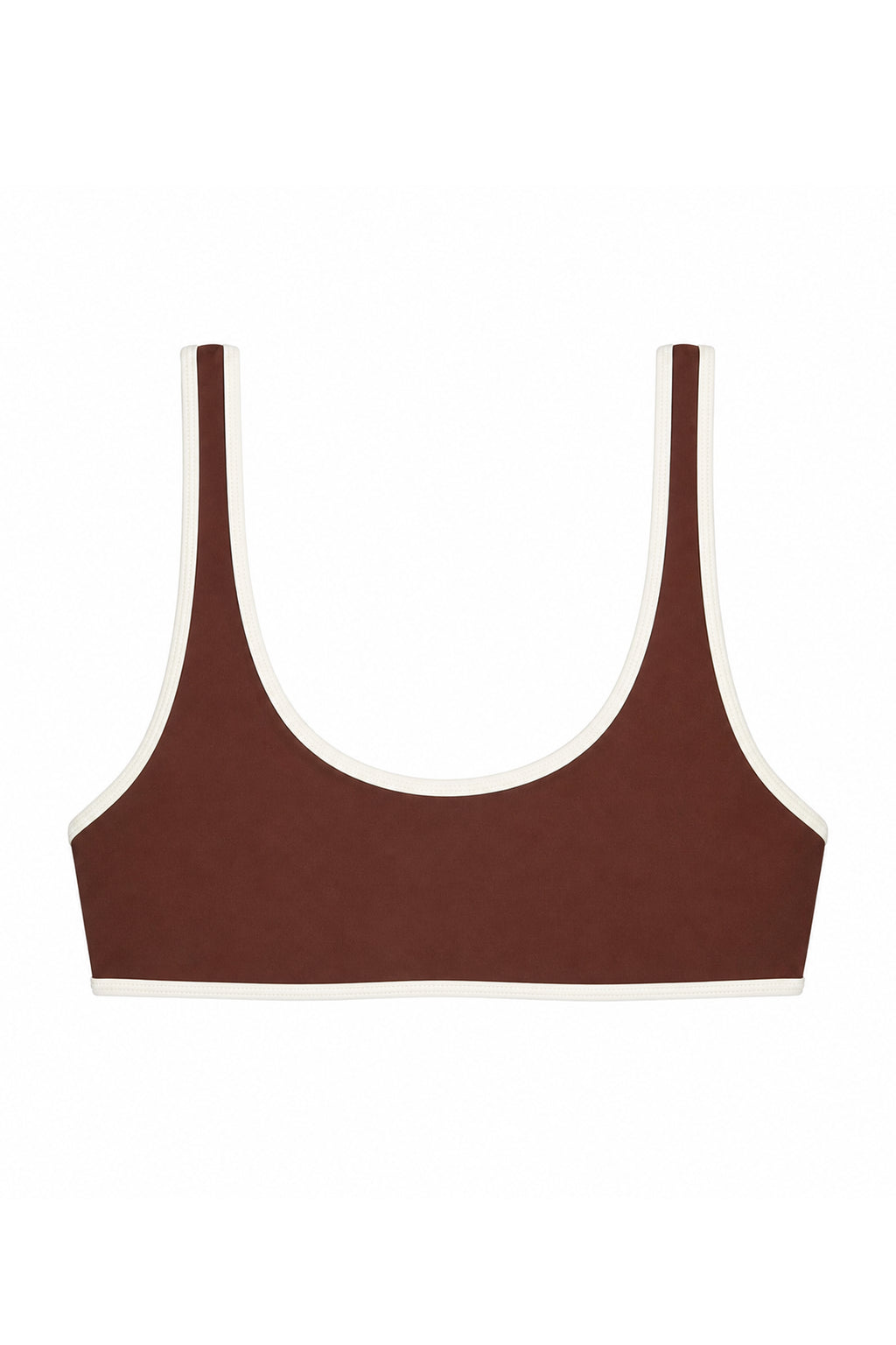 Rounded Edges Top | Mocha w Ivory Contrast