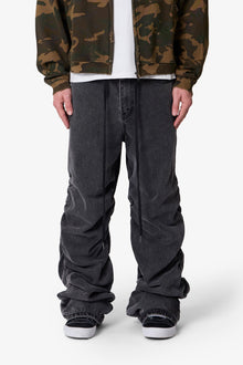 Ruched Denim | Washed Black