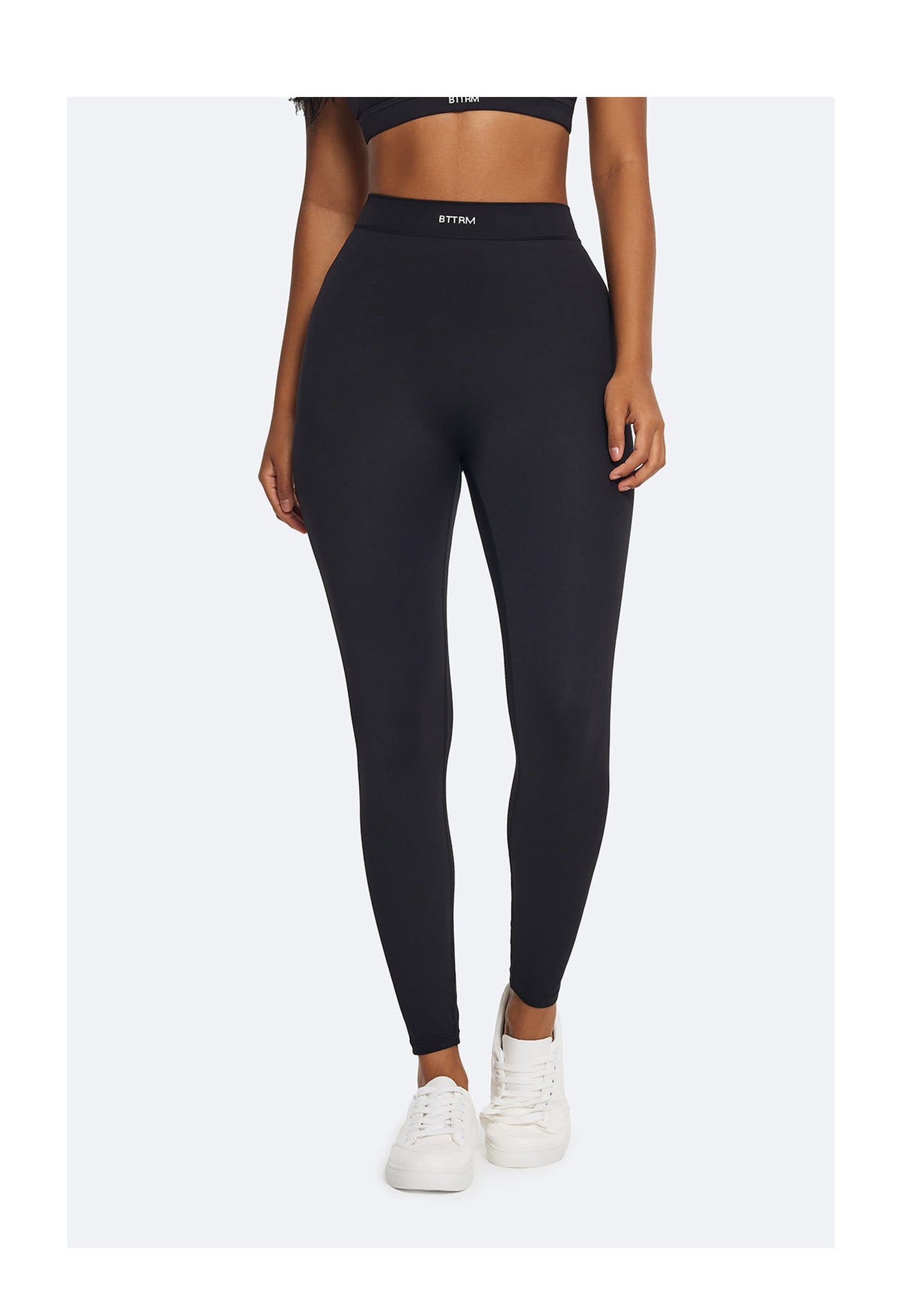 Ruched High-Waisted Leggings | Black