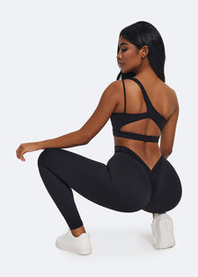Ruched High-Waisted Leggings | Black