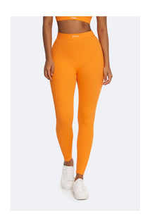 Ruched High-Waisted Leggings | Orange