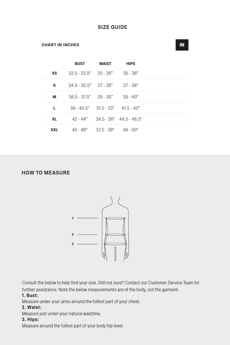 Product size guide