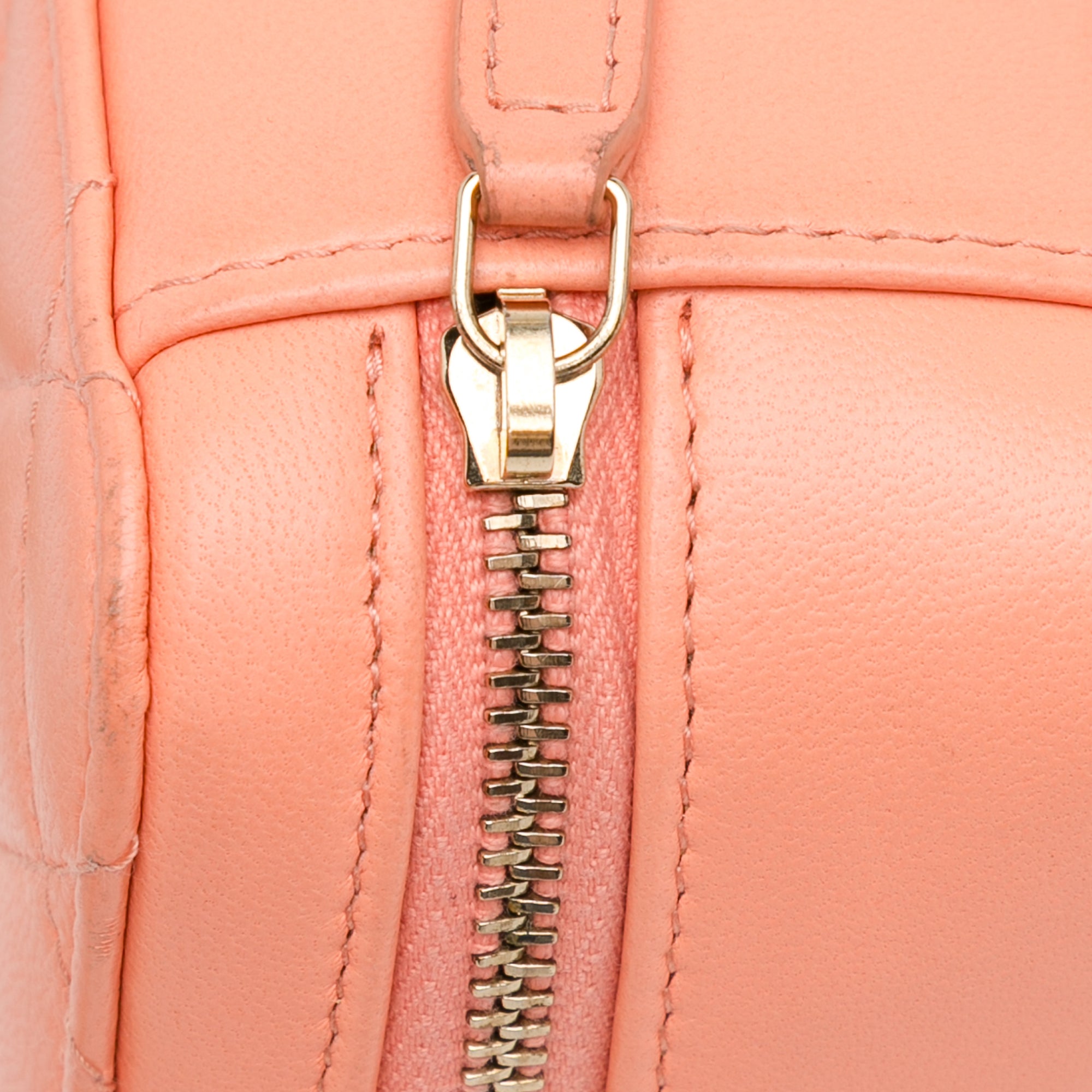 Chanel | Pre-Owned CC Quilted Lambskin Pearl Crush Camera Bag | Orange/Peach