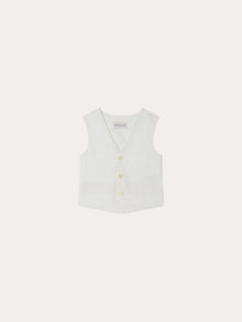 Boy | Linen And Cotton Dressy Vest For Boys | Milk White