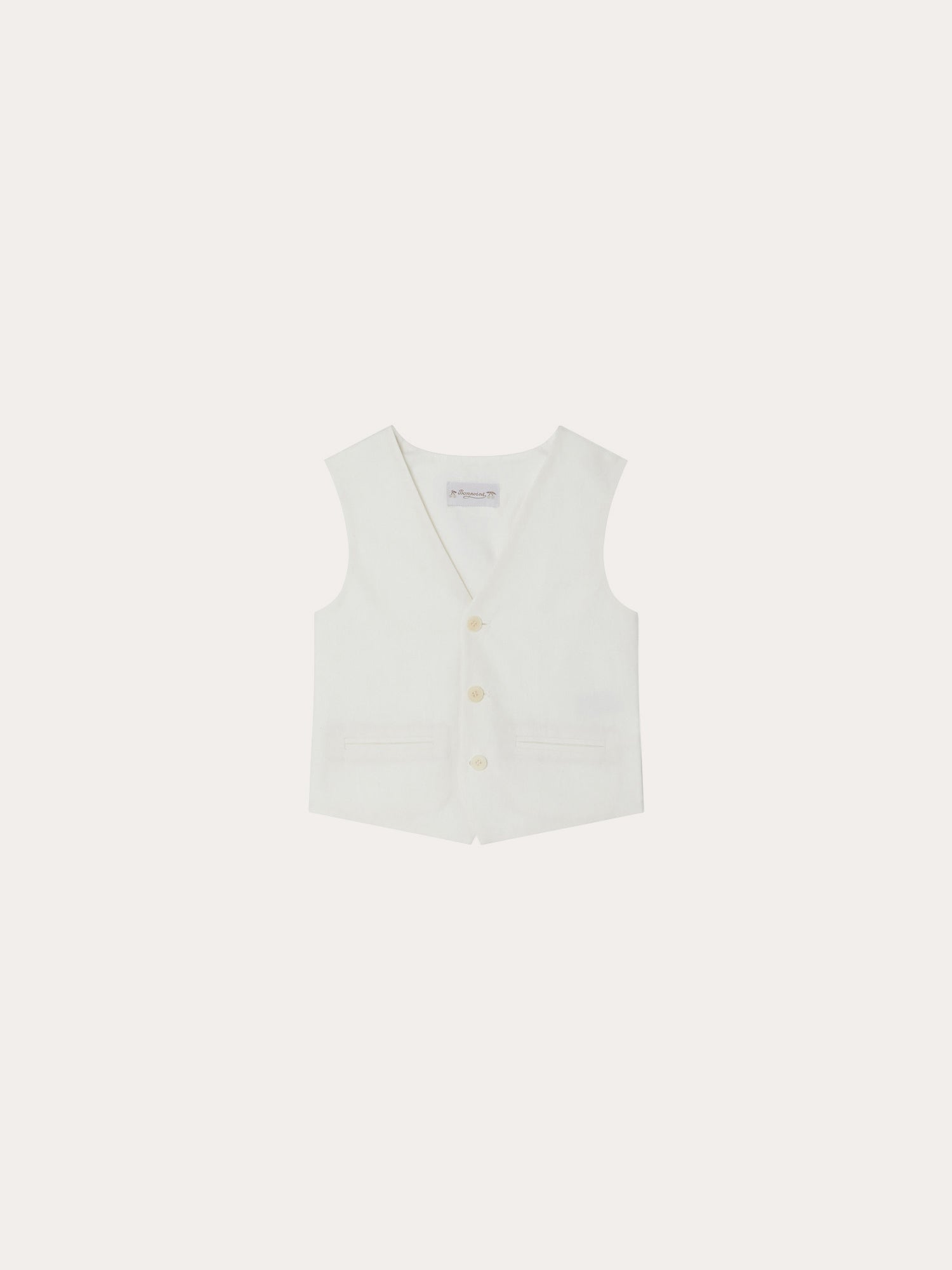 Boy | Linen And Cotton Dressy Vest For Boys | Milk White