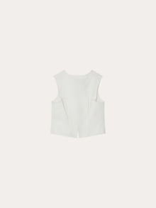 Boy | Linen And Cotton Dressy Vest For Boys | Milk White