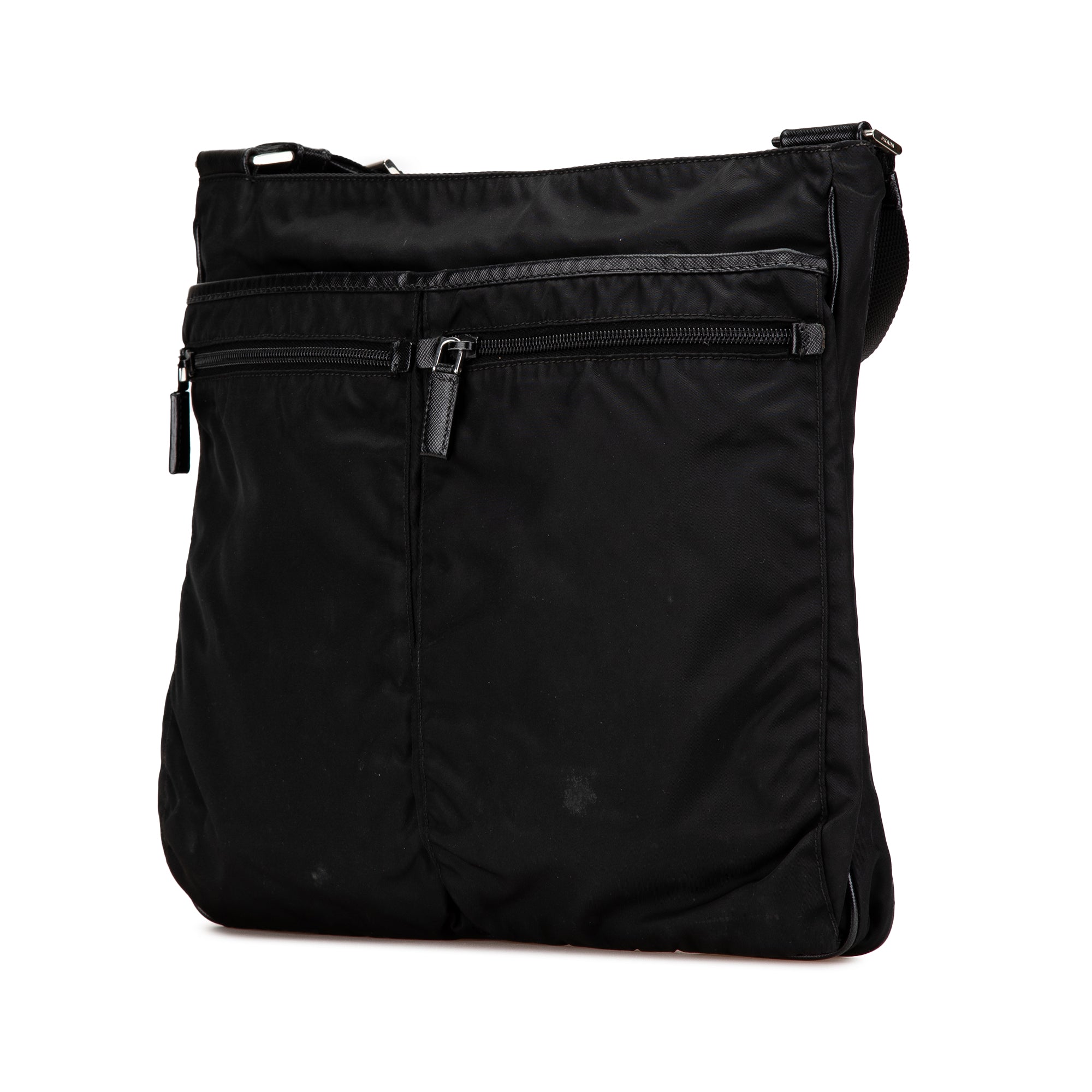 Prada | Pre-Owned Tessuto Zip Top Crossbody | Black