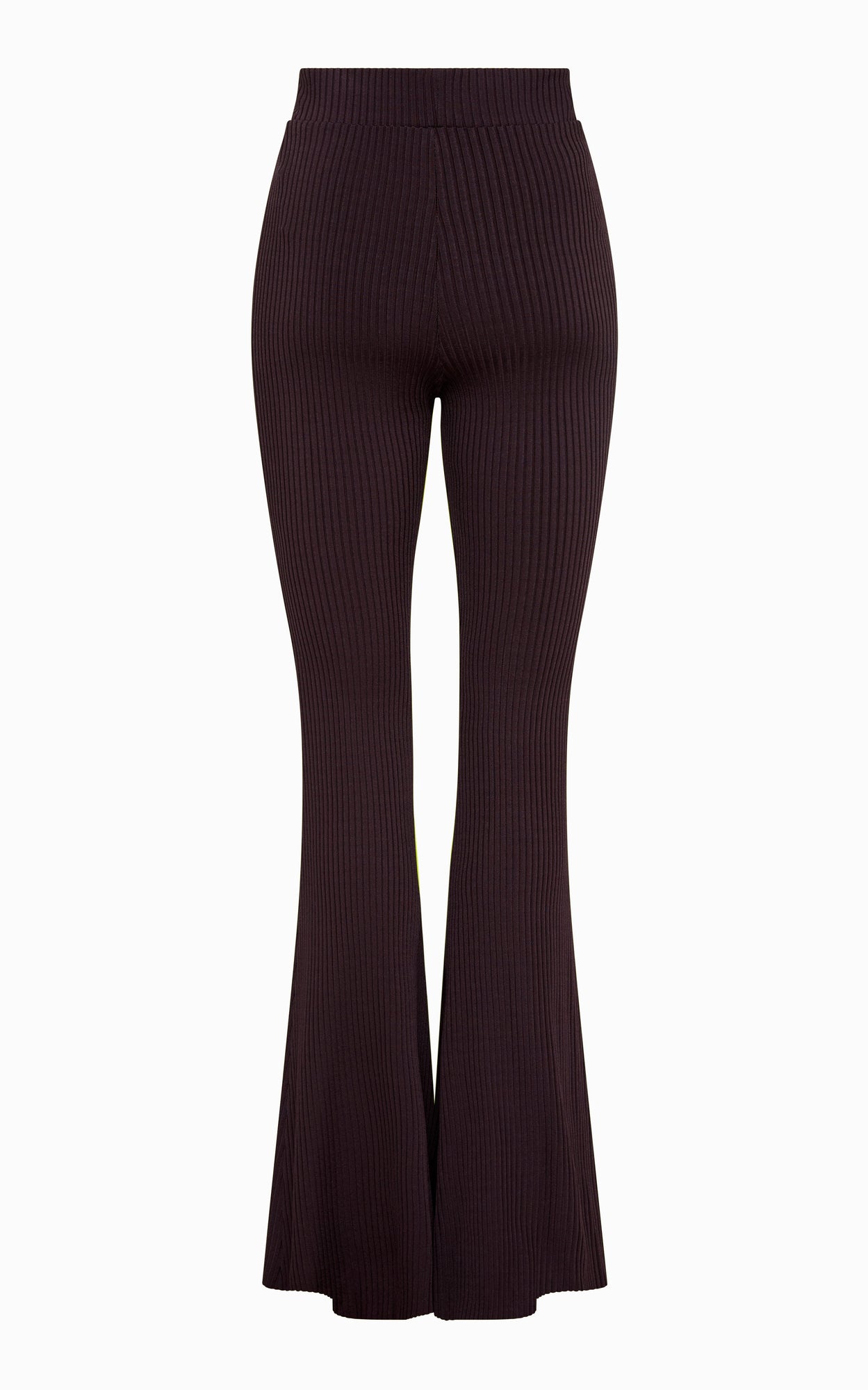 Ribbed Flare Pants Chocolate Coloured