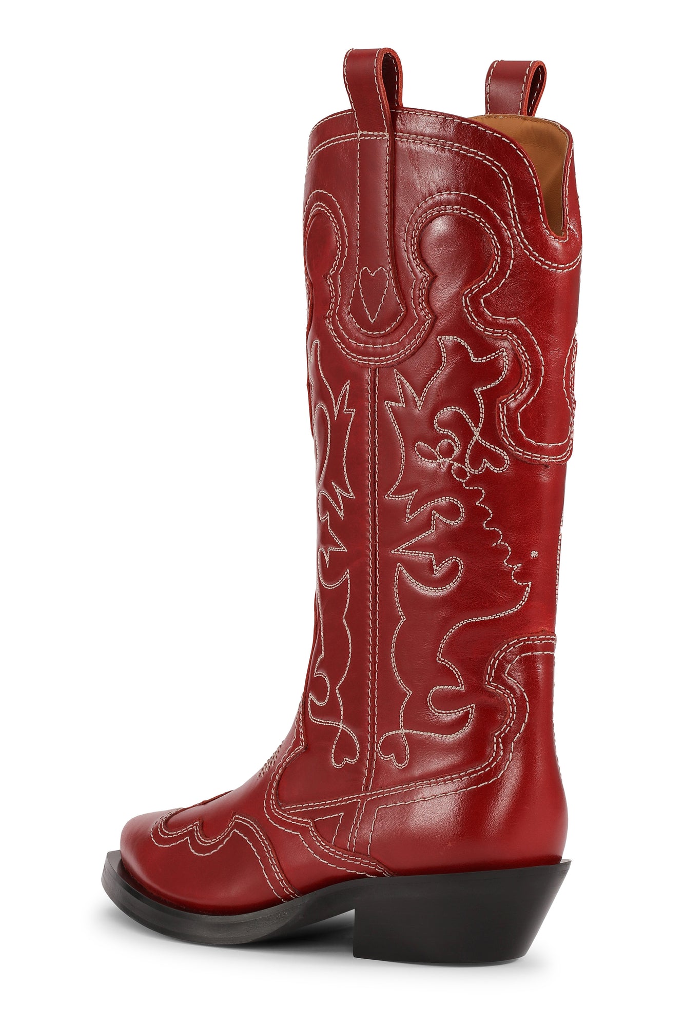 Mid Shaft Embroidered Western Boot | Barbados Cherry