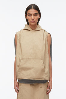 NY Lover Reversible Sleeveless Hoodie | Medium Heather Grey/Khaki