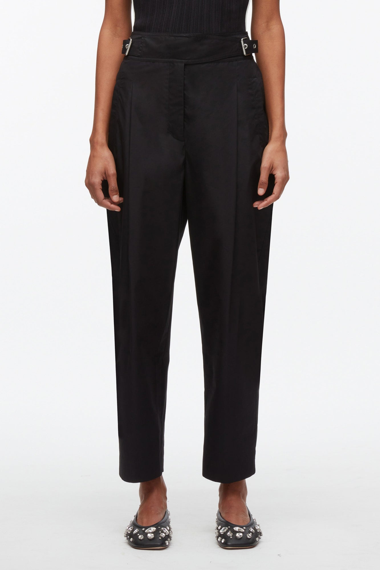 Buckle Waistband Trouser | Black