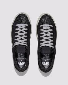 Women | Thea Recycled Black/Gun Sneaker | Black