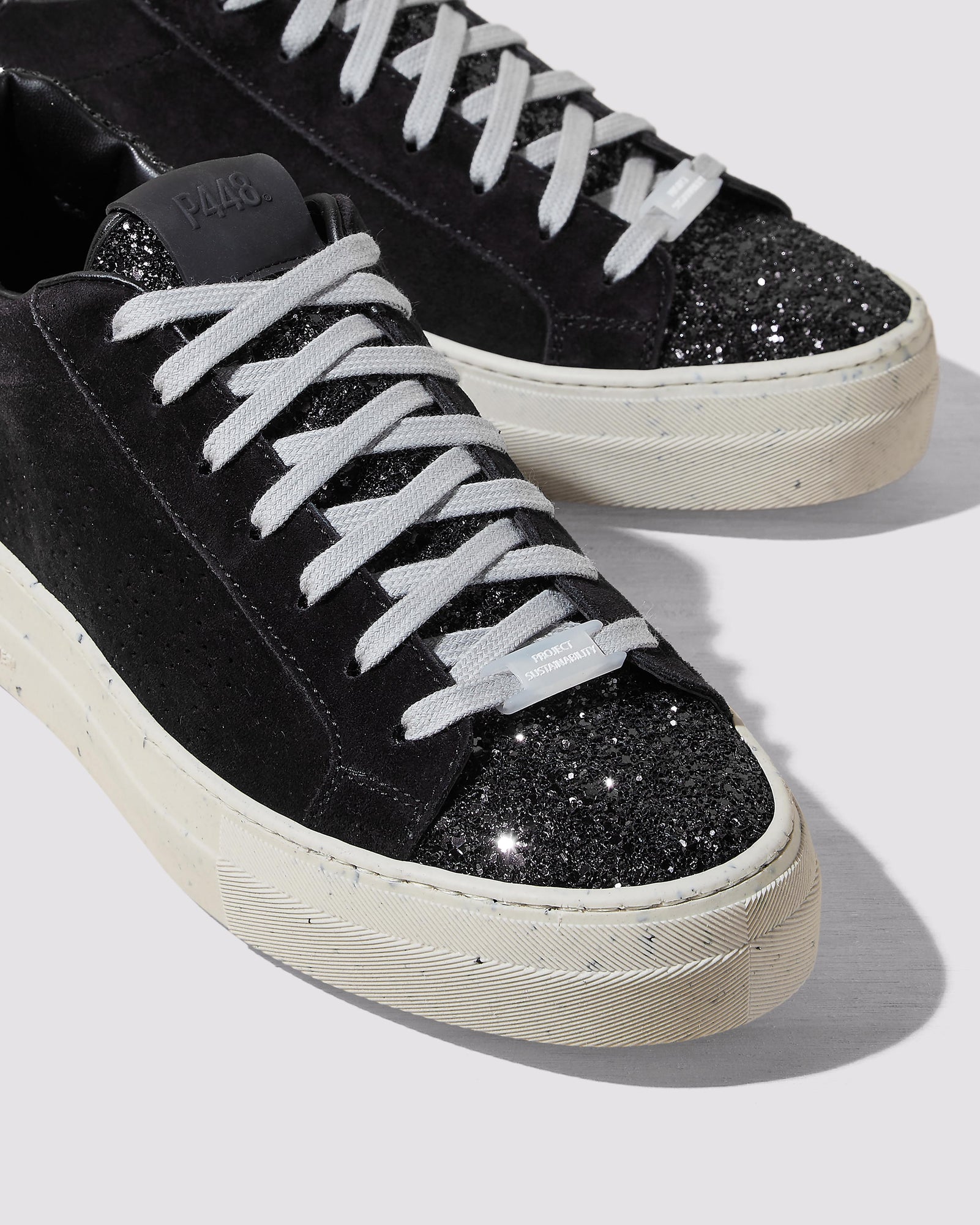 Women | Thea Recycled Black/Gun Sneaker | Black