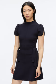 Compact Rib Tulip Dress | Midnight