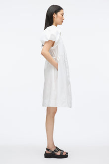 Puff Sleeve Short Shirt Dress | White